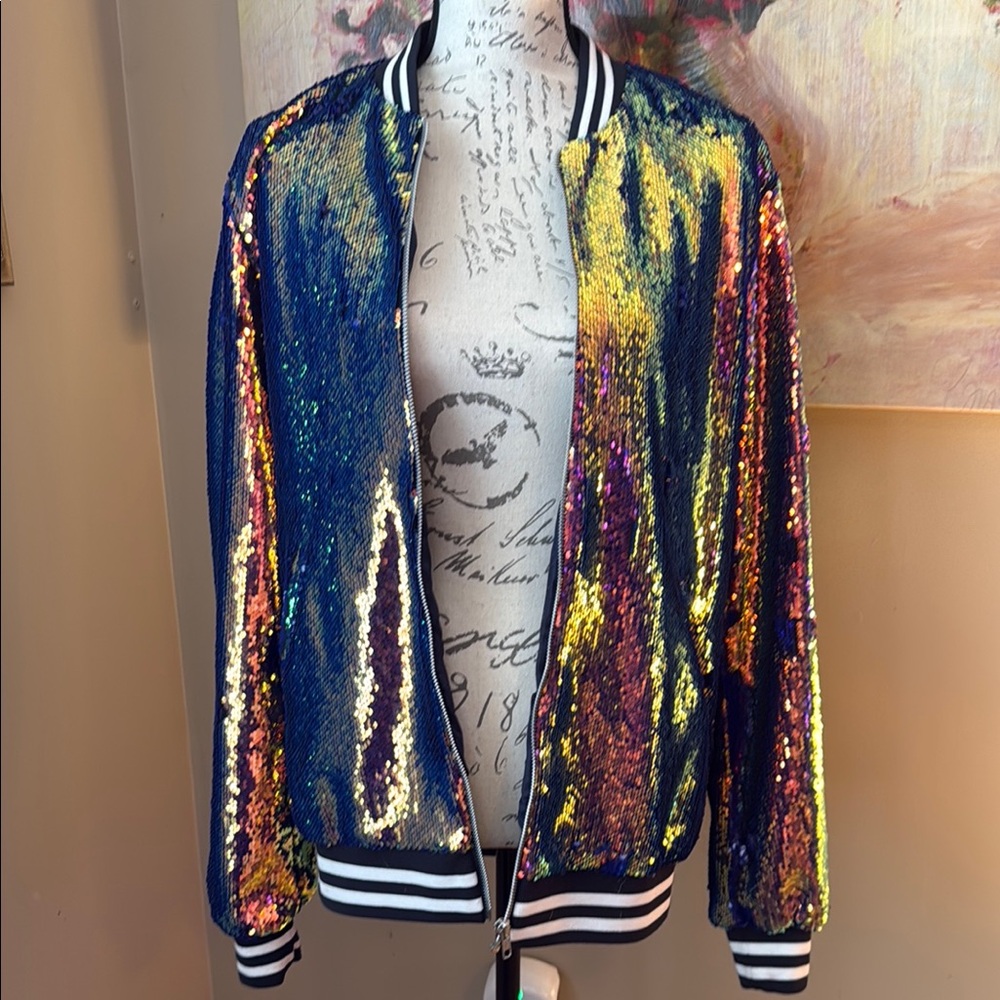 ASOS Sequin Bomber Jacket - Multicolor